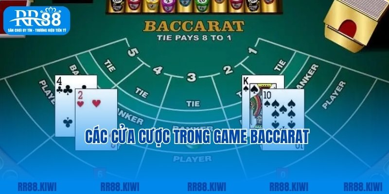 Các cửa cược chính trong game đánh bài Baccarat RR88